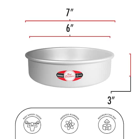 6 Pack: Fat Daddio's® ProSeries 6" x 3" Anodized Aluminum Round Cheesecake Pan